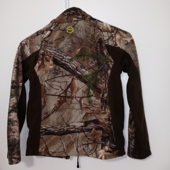 Magellan outdoors boy's full zip brown camouflage fleece jacket w pockets Small - Picture 8 of 9